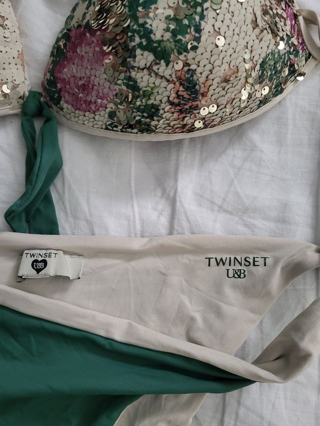 Bikini Twinset U&B beige e verde