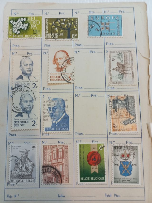 Sellos Bélgica Años 60 (13 unidades)