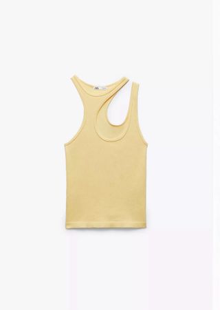 Top asimétrico Zara amarillo