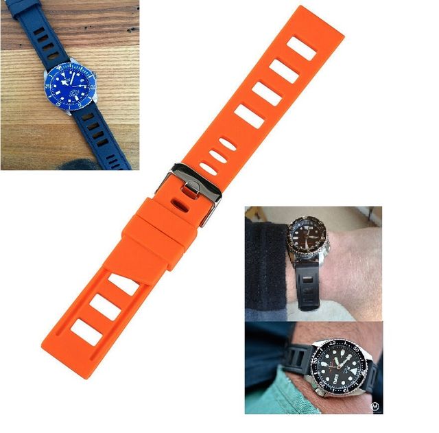 Bracelete de relógio de mergulho em borracha 18 20 22 24 pulseira