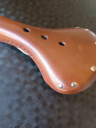 Sillín bici cuero marrón nuevo