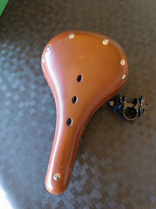 Sillín bici cuero marrón nuevo