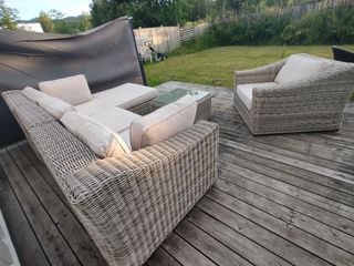 Sofá y sillón ratán exterior
