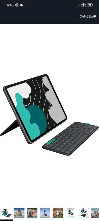 Logitech iPad Pro 13" Folio Keyboard - Negro/Verde