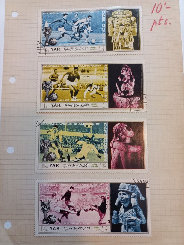 Sellos Yemen años 70 - uni 8 Deportes
