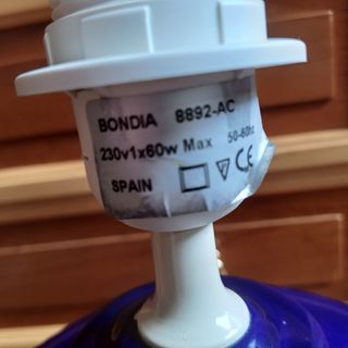 Lampara sobremesa azul cerámica