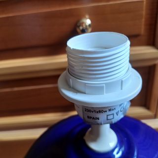 Lampara sobremesa azul cerámica