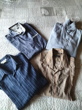 4 Camicie Uomo Blu