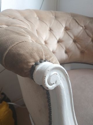 Butaca vintage Chester beige y blanca