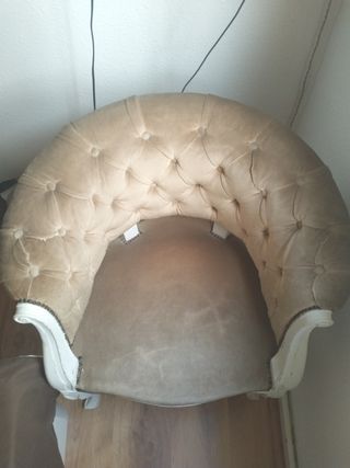Butaca vintage Chester beige y blanca