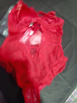 Lencería mujer -Body encaje rojo