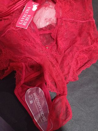 Lencería mujer -Body encaje rojo