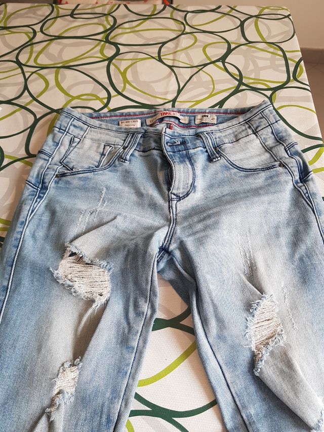 Jeans skinny ragazza, blu.