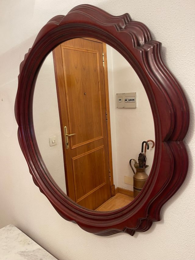 Specchio in legno marrone - Ovale