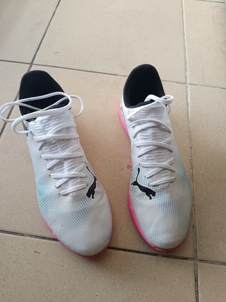 Zapatillas Puma fútbol sala blancas-rosa Junior