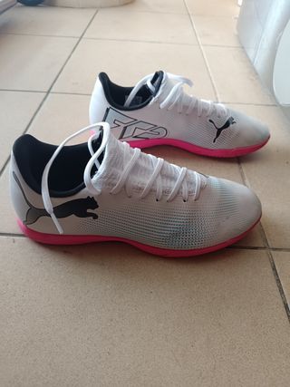 Zapatillas Puma fútbol sala blancas-rosa Junior