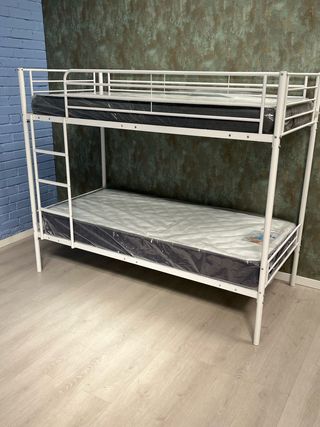 !Pack Litera 90 x 190 Blanca + 2 Colchon visco!!