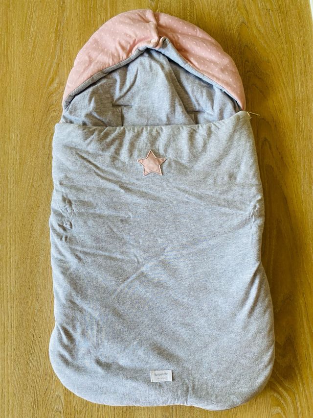 Saco dormir bebé Bonjourbebé rosa-gris