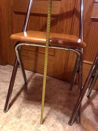 2 Taburetes plegables metal madera