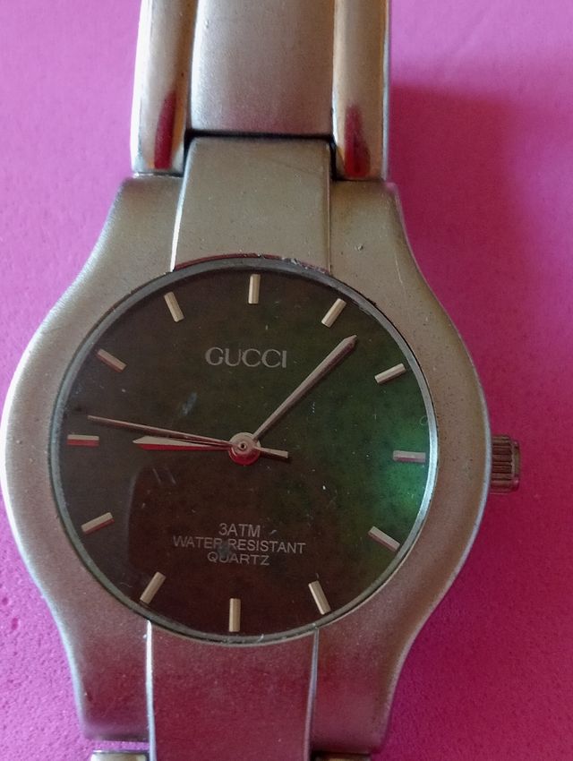 Reloj Gucci mujer verde plata
