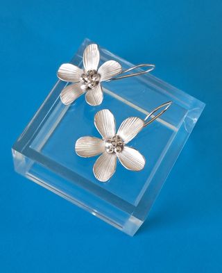 Pendientes plata flor - Joyas