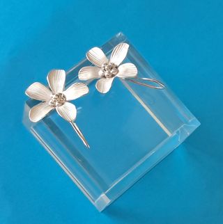 Pendientes plata flor - Joyas