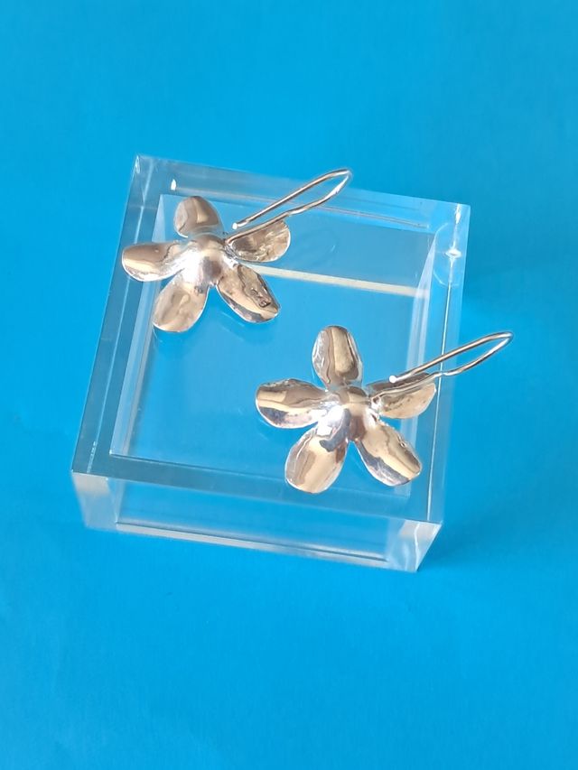 Pendientes plata flor - Joyas