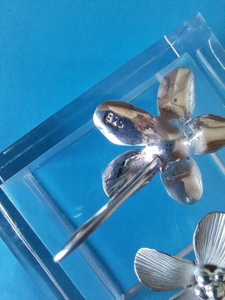 Pendientes plata flor - Joyas