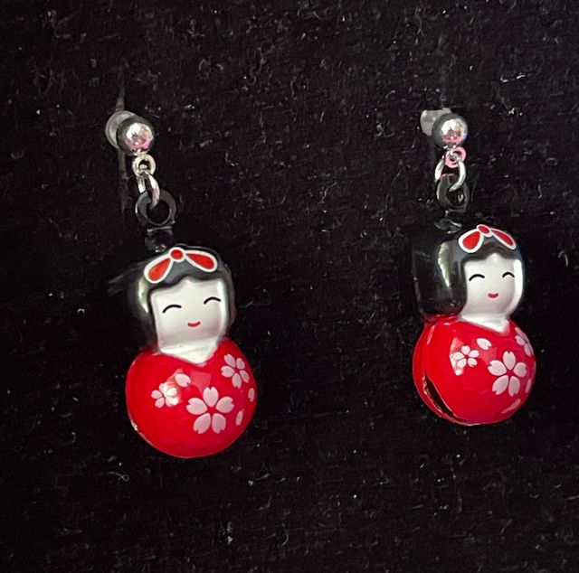 Pendientes geisha Japón - rojos