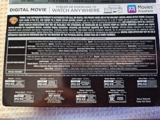 DC Extended Universe Collection 7 films - 4K Ultra