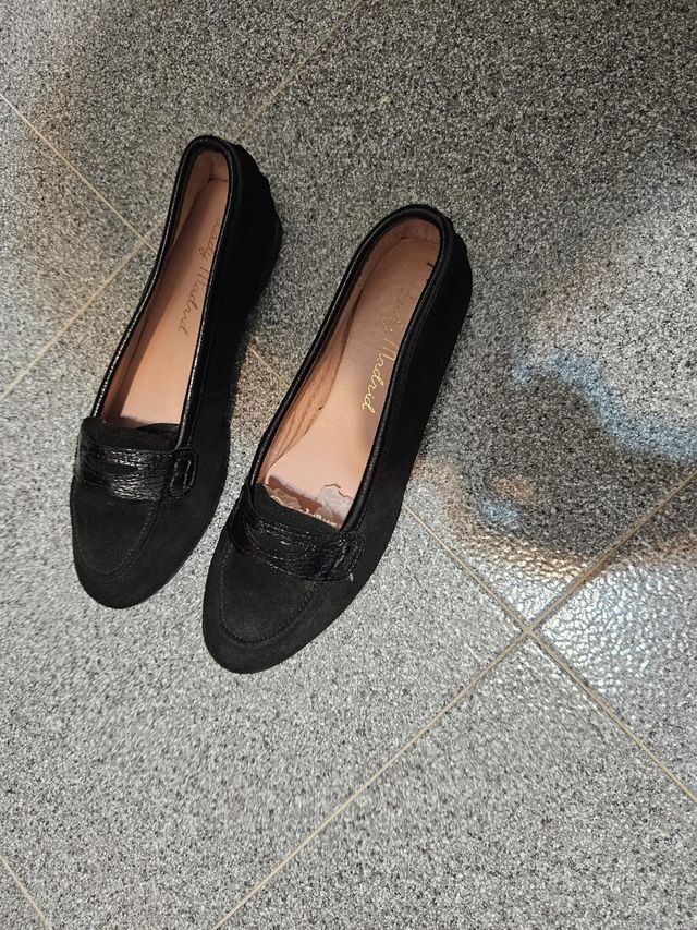 Mocasines negros de ante