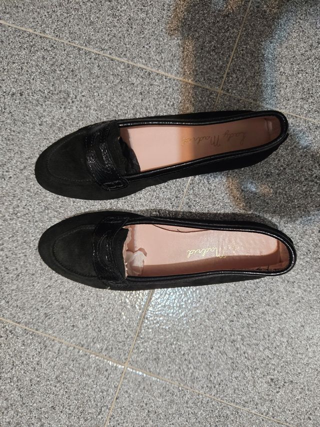 Mocasines negros de ante