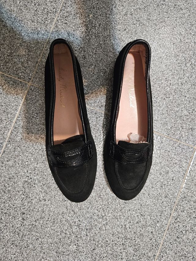 Mocasines negros de ante