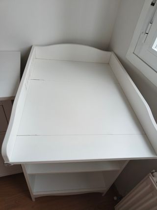 Cambiador bebé blanco + colchoneta y funda regalo