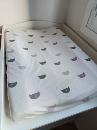 Cambiador bebé blanco + colchoneta y funda regalo