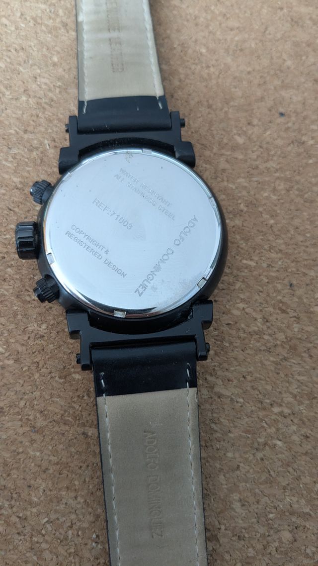 Reloj Adolfo Domínguez Cronógrafo Negro