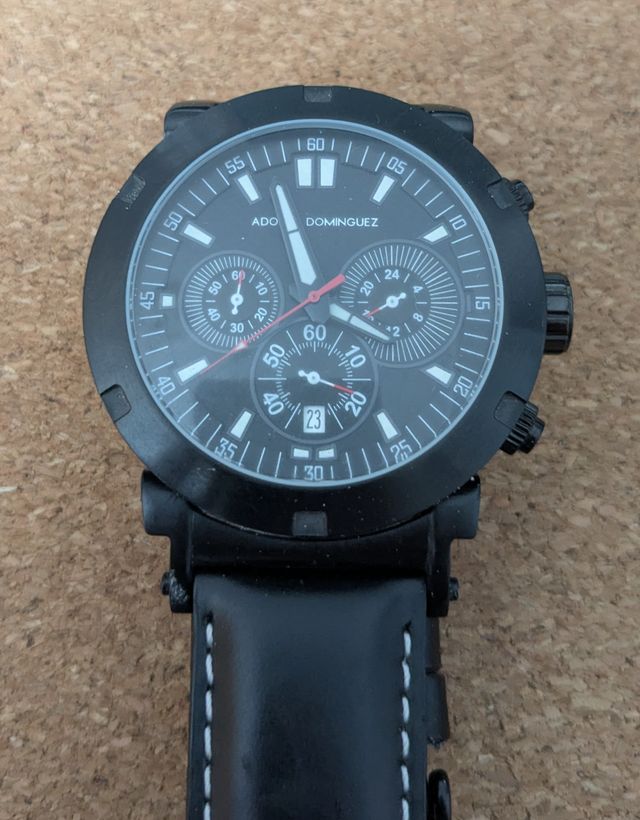 Reloj Adolfo Domínguez Cronógrafo Negro