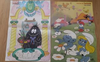 Lote 2 Pósters: Barbapapa y Los Pitufos Lecturas