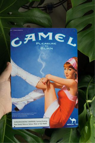 Targa pubblicitaria Camel vintage