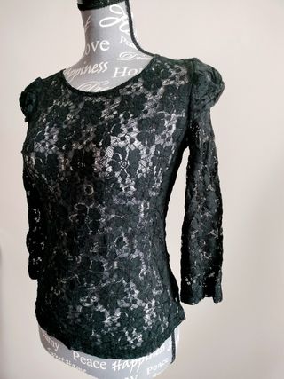 Top pizzo nero