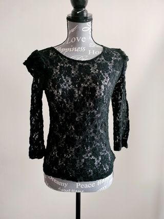 Top pizzo nero