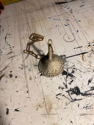 Lampadario vintage 5 luci bronzo e ceramica