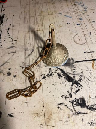 Lampadario vintage 5 luci bronzo e ceramica