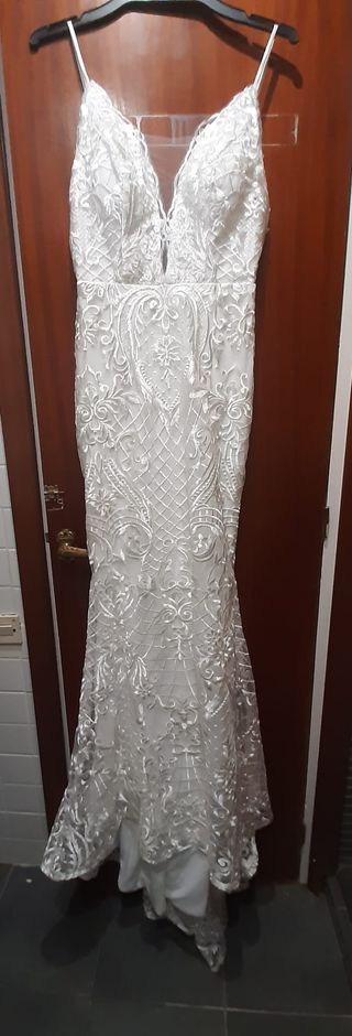 Nuevo vestido novia blanco encaje