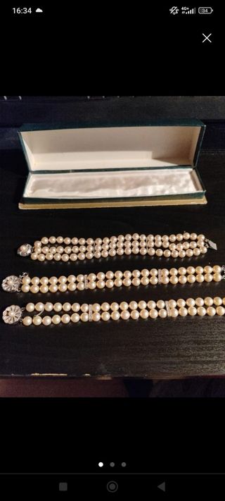 Pulseras perlas 3 piezas