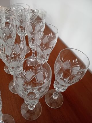 Bicchieri cristallo incisi - 12pz molati a mano