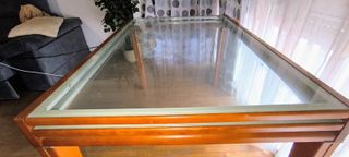 Mesa comedor cristal madera