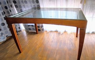 Mesa comedor cristal madera