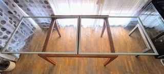 Mesa comedor cristal madera