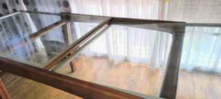 Mesa comedor cristal madera